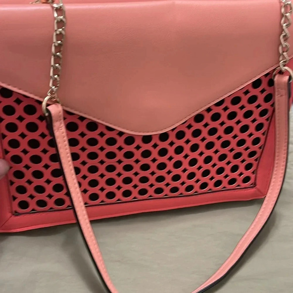 Neiman Marcus Orange and Peach purse Vegan Leather Good Pre-owned Condition. - Picture 8 of 8